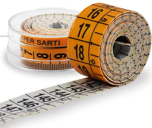 La Merceria Online Centimetro 1,5 Metri 150 Cm Metro da Sarto Sarta Sartorie con Scatola Nastro (1 pz)