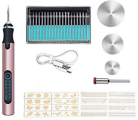 Elektrische Gravierstift, Diy Drehwerkzeug Glas Holz Metall Anreißer, ätzstift für DIY Schmuck Multifunktionaler Gravierwerkzeugsatz Tragbare Drahtlose Gravurwerkzeug