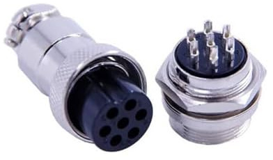 Elecbee GX20 7 Pin Presa Maschio e Spina Femminile Connettore Aviazione, Metallo Connettore Pannello Connettori a Filo Cavo di Prolunga GX20 Impermeabile for Cavo di Alimentazione Industriale