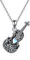 YAFEINI Gitarre Kette für Damen 925 Sterling Silber Mondstein Gitarre Schmuck Geschenk für Frauen Herren