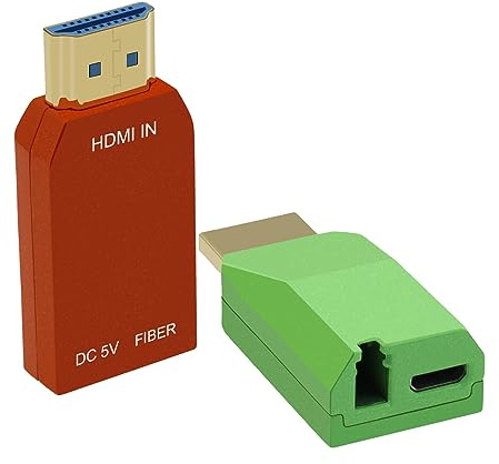 E-link Mini-4K-HDMI-Faser-Extender auf Glasfaser-Konverter, Mini 4K/30Hz HDMI über Single-Core Multimode Extender bis zu 300 m, OM3 Multi-Modus
