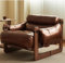 WEIDPHL Lounge-Retro-Sofa, Bequemer Einzelsofa-Sessel, Bodenstuhl, Lazy-Sofa-Sessel Mit Holzrahmen, Rückenlehnen-Relaxsessel Für Balkon, Wohnzimmer,Braun