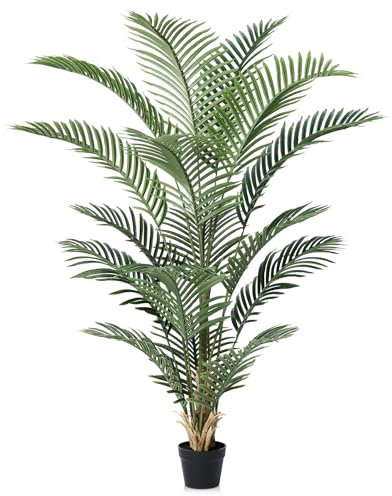 VeriNatural Artificial Plants Indoor Large Tree - 150cm UV-Resistant Tall Faux Areca Tropical Palm in Pot - Fake Plastic Plants Perfect for Outdoor Home Office Balcony Garden Decor (1Pack), VN125