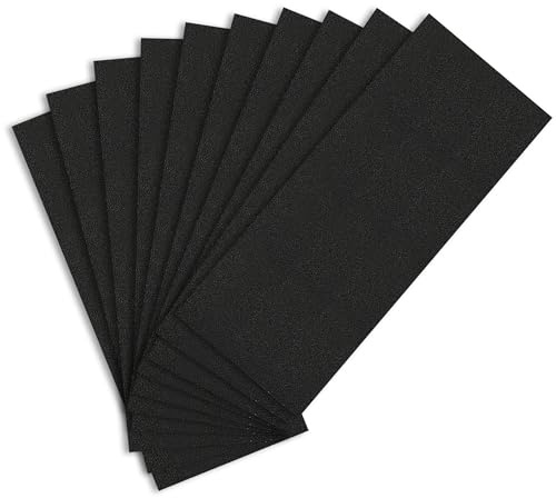 Sandphyrre Sandpaper Set, 10 Sheets 80 Grit coarse Sand Paper, Wet and Dry Sandpaper for Wood, Walls, Glass, Plastic and Car Paintwork Sanding, 9 x 3.6 Inches