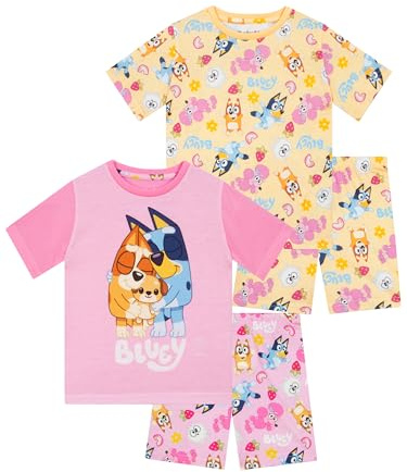 BlueY Schlafanzug | Mädchen Pyjama Bingo | 2er-Pack Kinderschlafanzug | Rosa 92