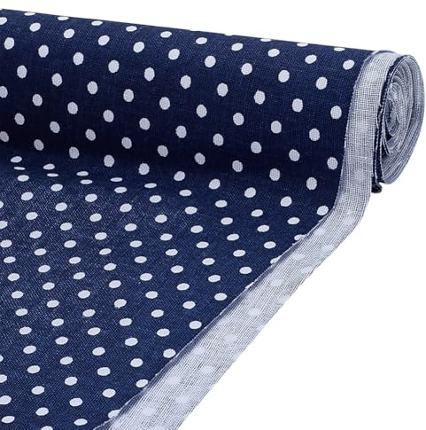 FINGERINSPIRE Pacchetti di Tessuto per Quilting a Quarti di Grasso con Pois Blu Notte, 102x158cm Tessuto Patchwork in Cotone per Lavori di Cucito per Lavori Artigianali Fatti a Mano