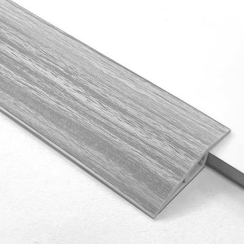 CUTIS Övergångslist golv höjdutjämning, 2 x 7 cm övergångsprofil självhäftande, PVC dörrtrösklar list, golvlister täcklister för golv, för 15 mm till 17 mm (grå träkorn)