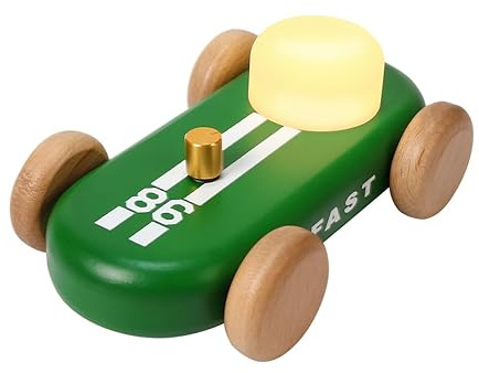 HBCIDC Wooden Vehicle Night Light 7-Colour LED, USB Rechargeable (Green)
