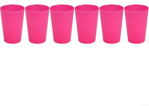 Lot de 6 gobelets colorés incassables en plastique ABS, 160 ml, empilables, légers, passent au lave-vaisselle et au micro-ondes, pour jus, lait, eau, camping, voyage, enfants (rose)