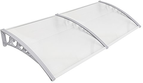 MUPAI Vordach Haustür, Kunststoff, Aluminium, Pultbogenvordach, Überdachung, Transparent, Fenster Markisen (100x200CM)