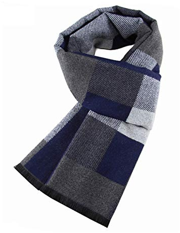 JFAN Sciarpa Uomo Semplicità Sciarpa Classica e Elegante di Llaid Uomo Sciarpa Calda Autunno Inverno