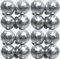ETC 16-er Set Kugelmix 4 cm Silber-weiß Eislack PVC Weihnachtskugeln Baumschmuck bruchfest Christbaumschmuck für innen und außen