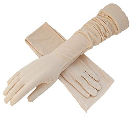Guanti lunghi da donna, protezione solare, maniche a braccio, guanti per touch screen, in cotone traspirante, lunghezza del gomito, protezione UV, guanti per sport all'aria aperta, guanti da ciclismo