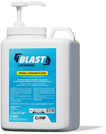 CAMP Blast - Crema Lavamani Fluida con Dosatore ad Azione Detergente e Sgrassante, Pasta Lavamani con Abrasivi Naturali, Ideale per Officina e Lavori Manuali - Delicata sulla Pelle, Made in Italy, 5l