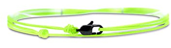 Made by Nami Tunt Wrap Armband för Dam & Herr – Justerbart Snörearmband med Karbinhake i Rostfritt Stål – Handgjort Vattentåligt Surfarmband – Minimalistiskt Marint Smycke (Neongrön Svart)