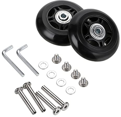 IGNPION Roulettes de Valise, Roues de Rechange, 70 * 24mm, Noir, lot de 2