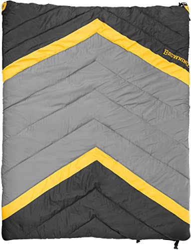 Browning Camping Side-by-Side 0° Double Sleeping Bag, Gray/Charcoal