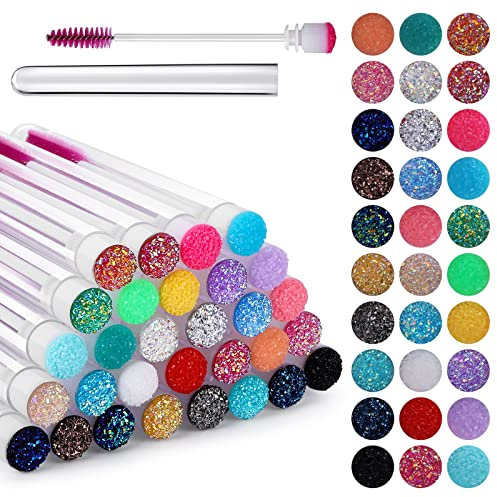 Sibba 30 Stück Spulies Wimpernpinsel Kristall Mascara Applikatoren Augenwimpern Extensions Pinsel Diamant Tubes Zauberstäbe Make-up Supplies