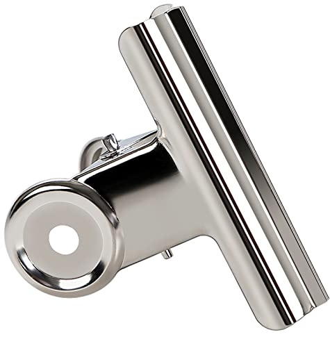 GUOKOFF Bulldog Clips, 12 Pieza 63mm Binder Clips, Grande Bulldog Clip, Plata Binder Clip, Binder Paper Clips Pinzas Metal Papel de Bisagra Clip, Clip Grande de Metal para Bisagra para Oficina Escuela