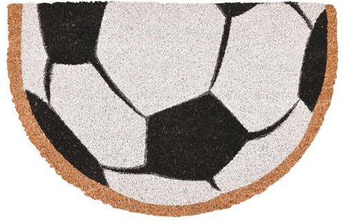 ASAB Welcome Door Mat Outdoor Indoor Shoe Boot Dirt Wipe Cleaner Coir Mats Outdoor Absorbent Back Matting Patio Garden Wipe Your Feet Clean Protection (Football)