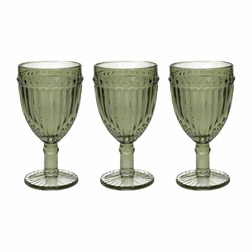 Tognana Dorico Set 3 Calici in pasta di vetro verde cc 310
