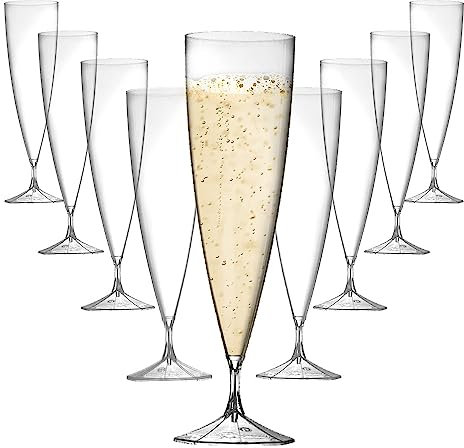 Pack de 100 Flûtes Champagne Luxe - Lavables, Réutilisables, Fabriquées en France - Idéal pour Réceptions et Événements - Moderne et Élégant - Contenance 13,5 cl - Qualité Supérieure et Durable