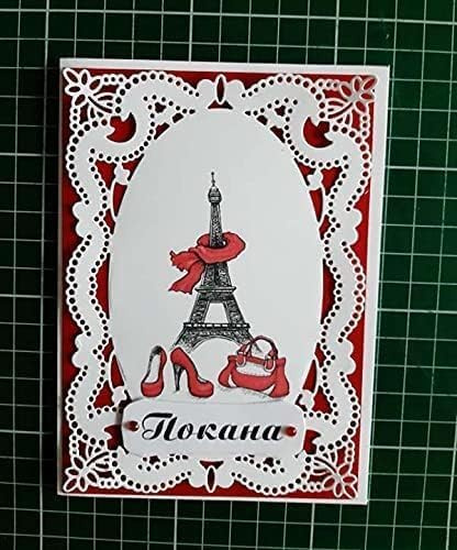 Lace Hole Rectangular Frame Metal Cutting Dies for Card Making, Cut Stencils for DIY Scrapbooking Photo Album Paper Decorative Craft for Greeting Cards Invitation Birthday Gift Punch Stencil