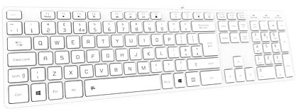 B.FRIENDIT Slim USB Wired Keyboard, Soft Touch and Quiet Key for PC, Laptop and Computer, Full Size QWERTY UK Layout - White