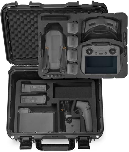 LEKUFEE wasserdichte Tragetasche für DJI Air 3S/3 Fly More Combo,RC Pro 2/RC 2/N3/N2,DJI Goggles 3/2/Integra/FPV Motion/RC Motion 3/2 und Zubehör (Nur Koffer)