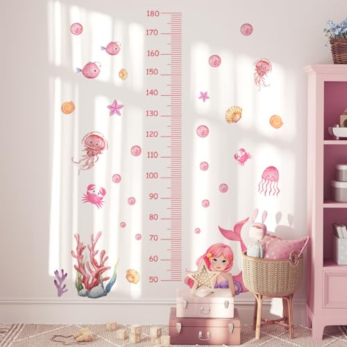 HGDESIGN® Väggdekal, väggklistermärke, höjd, mätband, träd, byggfordon, väggklistermärke, väggdekor, för barnrum, babyrum, barn, baby, pojke, flicka (D)