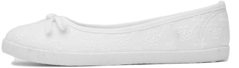 Lilley Patsy Womens White Ballerina Canvas - Size 3 UK - White