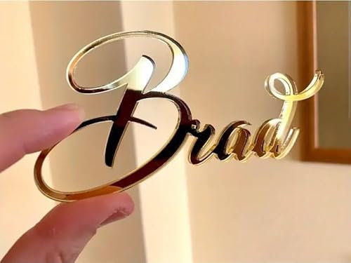 Personalized Multicolored Acrylic Cake Topper – Custom Name Plate for Birthday, Wedding, Anniversary & Celebration Cakes – Happy Birthday Cake Decoration & Charms (Name Only)