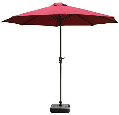 Sombrilla de patio de mercado de 9 pies con manivela, parasol de jardín al aire libre para patio trasero, piscina y terraza, 7 opciones de color (azul 2,7 m) toldo duradero y elegante