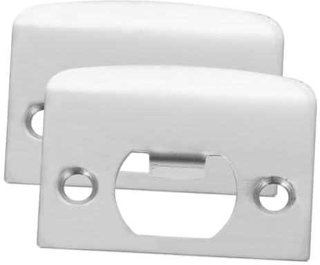 AUTSUPPL 2 pièces Plaque de Gâche Renforcée Acier Inox pour Porte D Entrée Cache-trou pour Serrure à Pêne Installation Facile