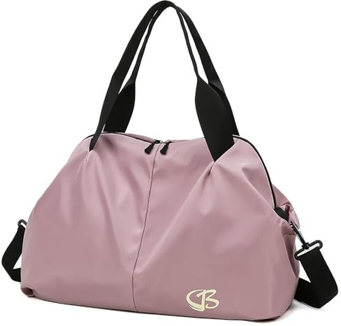 Borsa Sportiva Palestra Donna Piccola, con Tasca Bagnata, Borsa da Viaggio Donna Week End, Borse a Spalla da Palestra, 45x27x20 cm, Borsoni da Sport, Borsone Sportivo Nuoto (Rosa Scuro)