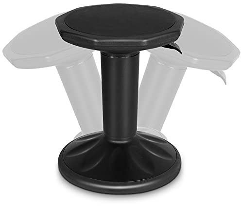 Giantex Wobble Stools for Classroom Seating, Wiggle Stool with Adjustable Height, 24 Inch Active Learning Stool, Sitting Balance Chair for School, Office Stand Up, Flexible Seating Wobble Chair(Black)