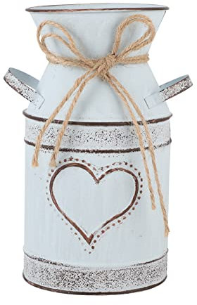 Yardwe Vintage Vase Milchkanne, Eisen, 10 x 19 cm, Shabby Chic Tischdeko für Heim und Garten Blumenarrangements