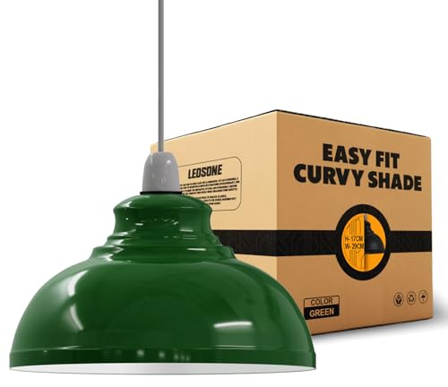 LEDSone Modern Floral Design Glass Pendant Light Shade Fixtures Crystal Effect Clear Lamp Shade Glass Hanging Lighting Lamp Shade for Home Living Room Kitchen Island (Green, Pack 1)