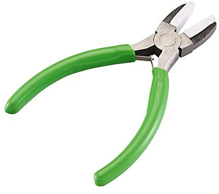 Jadeshay Pince Plate Bijoux, Pince Nylon Pince à Bec Plat en Acier au Carbone Longueur 135mm économie d'effort Pince à Bijoux Faisant des Outils à Main