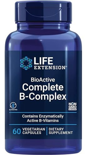 Life Extension, BioActive Complete B-Complex (Complesso Vitaminico B Completo), 60 Capsule vegane, Testato in Laboratorio, Vegetariano, Senza Glutine, Senza Soia, Non OGM