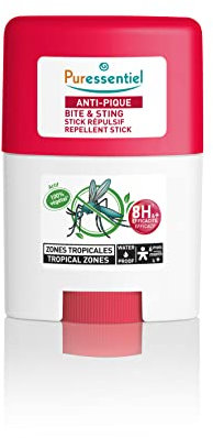 Puressentiel – Stick répulsif Waterproof Anti-moustiques – Zones tropicales – Corps et visage (joues/front) – Actif 100 pourcent d’origine naturelle – Efficacité 8h et - - 20 ml