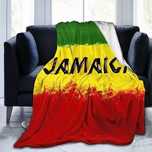 Bandiera Giamaicana Coperte in Pile di Flanella Super Morbida Coperta Giamaica Coperta Leggera Accogliente Calda Coperta in Microfibra Peluche Fuzzy per Divano Letto Divano Tutte Le Stagioni 50X40