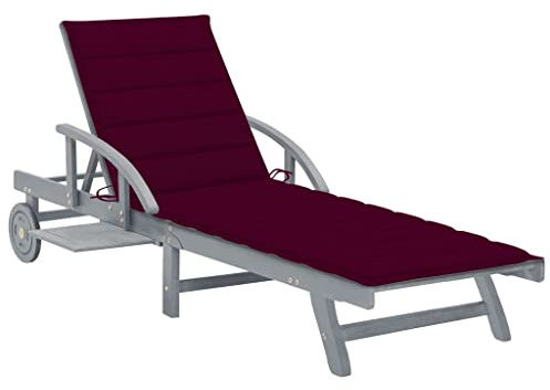 THOYTOUI Outdoor Garden Wooden Seating,All Weather Patio Chairs,for Lawn,Balcony,Yard and Porch,Patio Sun Lounger with Cushion Solid Wood Acacia