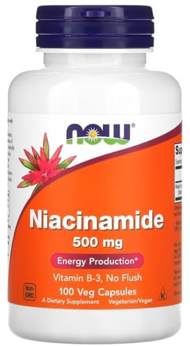 Now Foods - Niacinamid 500mg | Hochdosiertes Niacinamid für Haut- und Zellgesundheit - 100 Kapseln