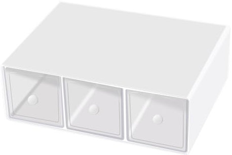 PRITOK Teebox mit 3 Schubladen: Teebeutelboxen aus Kunststoff, Aufbewahrungsbox für Teebeutel, Küchen Organizer für Schminktisch, Teebeutel, Kaffeepads, Zucker(23X17X8CM) (Weiß)