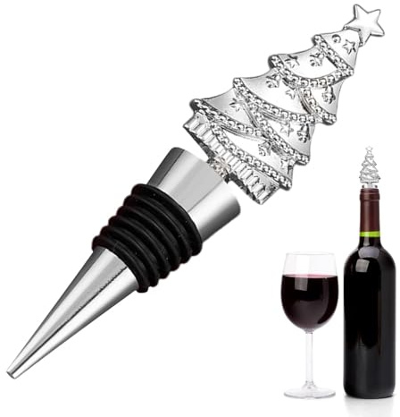 Tapón para botellas de vino de Navidad, reutilizables, cierre de champán navideño, cierre de vino para árbol de Navidad, accesorios para decoración de bodas