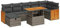 Wenjingqi 3328166 Gartenmöbel-Set mit Kissen, 5-teilig, Polyrattan, Grau, Grau