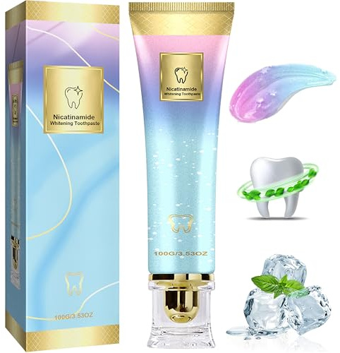 Niacinamide Dentifricio sbiancante per adulti, Brillante Smile Niacinamide Dentifricio sbiancante, niacinamide Intensive Whiten Dentifricio - per denti più sani e bianchi (3,53OZ)