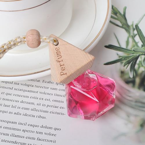 2 x 10ml Parfum de Voiture pour Hommes & Femmes,Désodorisant Auto Arbre à Parfum,Clip Diffuseur de Parfum,Purificateur d'Air Intérieur pour Voiture,Thérapie Aromatique Auto,Flacon (Rose)
