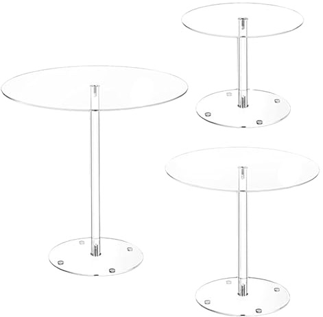 Generico Supporto Per Torta Da Terra – Alzata Torta Galleggiante 3 Piani In Acrilico | Espositore Trasparente Per Dolci A Livelli | Set Da 3 Pezzi Per Feste, Matrimoni, Buffet